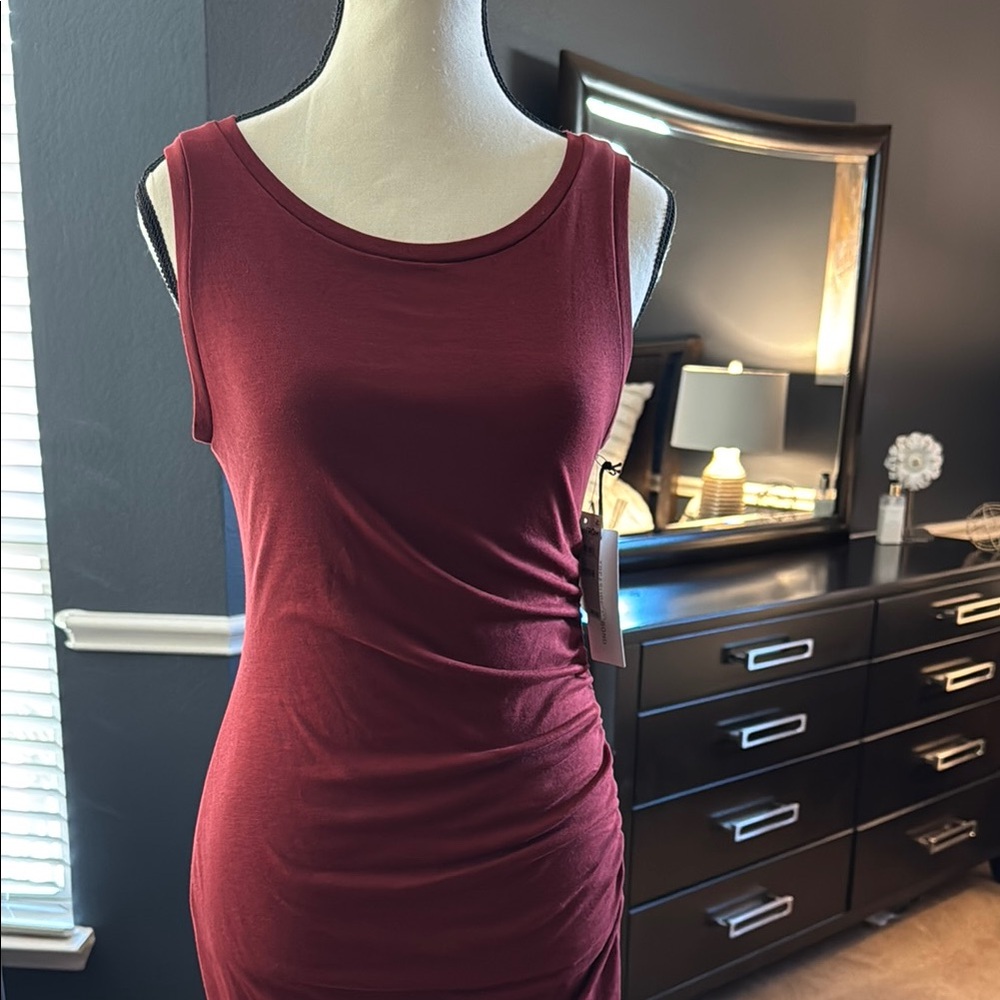 Sleeveless Burgundy Dress